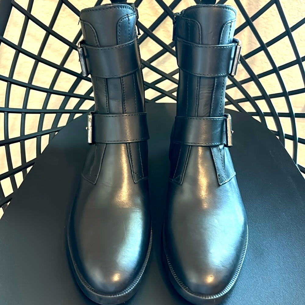 Emanuele Crasto Leather Boots Made in Italy in Black Sz 38 - Picture 1 of 15